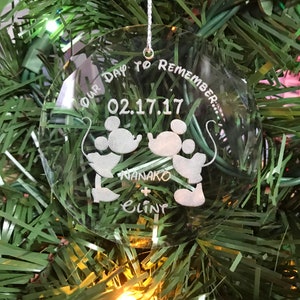 Our Day To Remember First Names Christmas Wedding Ornament image 1