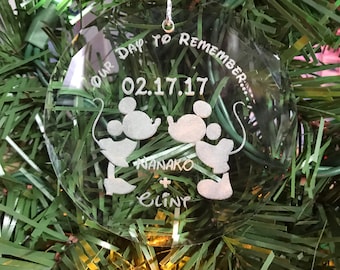 Our Day To Remember First Names Christmas Wedding Ornament