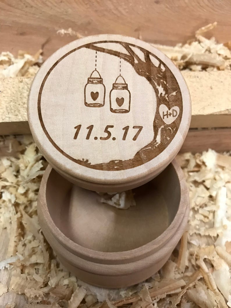 Laser Engraved Hanging Mason Jars With Heart Initials in Tree Etsy