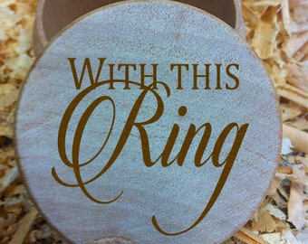 With This Ring Natural Finish Wedding Ring Bearer Box