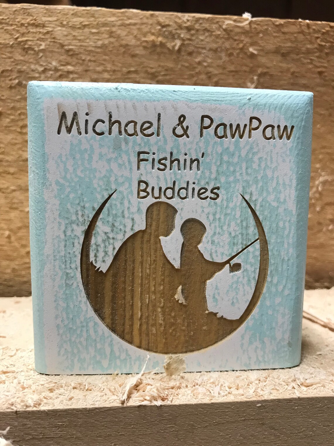 Fishing Buddies Personalized Wood Desk Sign Shelf Sign Display - Etsy