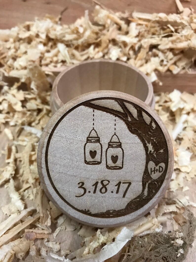 Laser Engraved Hanging Mason Jars With Heart Initials in Tree Etsy