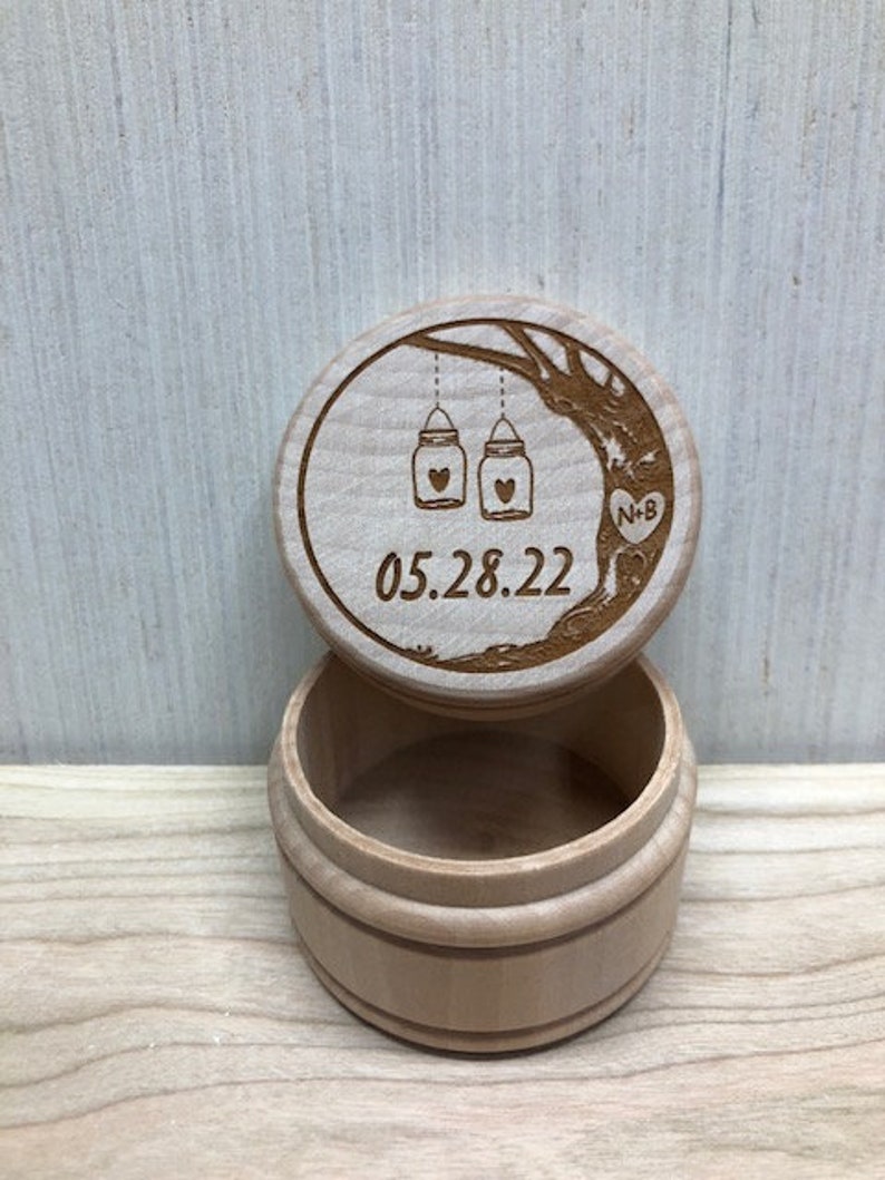 Laser Engraved Hanging Mason Jars With Heart Initials in Tree Etsy