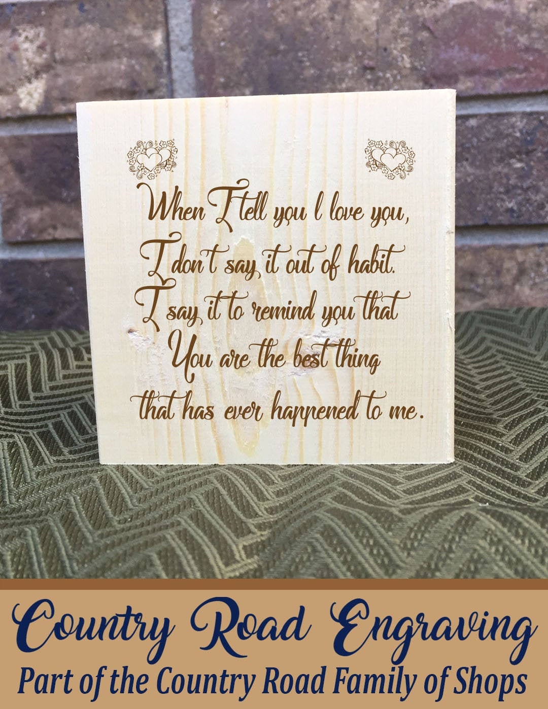 When I Tell You I Love You Personalized Wood Desk Sign Shelf Sign Display Block - Children - Grandparents - Parents