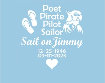 Jimmy Buffett memorial decal