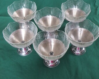 Set of 6 Sherbet/ Dessert Dishes Vintage MacBeth-Evans American Sweet Heart