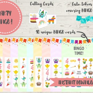 Birthday Party Family BINGO Game - Birthday Party Activities Arts Crafts Kids Play - Printable Digital Download