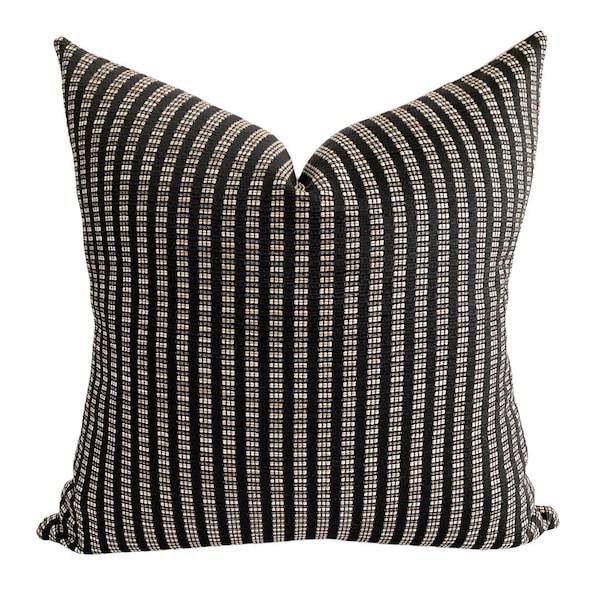 Sable Black Pillow Cover, Textured Pillow Cover, Designer Pillow, Black Pillow Cover, HACKNER HOME