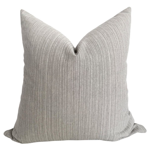 Watermark Gray Pillow Cover, Gray Pillow Cover, Minimal Pillow Cover, Curated Pillow Covers, Handmade Pillows, HACKNER HOME