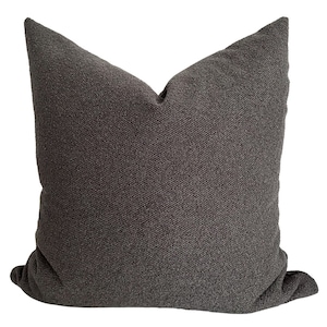 Graphite Gray Textured Pillow Cover, Decorative Pillow Cover, Gray Textured Pillow, Textured Pillow Cover, Designer Pillows, Hackner Home