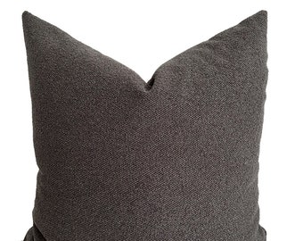 Graphite Gray Textured Pillow Cover, Decorative Pillow Cover, Gray Textured Pillow, Textured Pillow Cover, Designer Pillows, Hackner Home