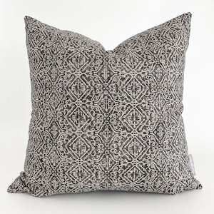 Acadia Gray Pillow Cover | Gray Pillow Cover, Tribal Pillow Cover, Designer Pillow Cover, Ethnic Pillow Cover, Rustic Pillow, HACKNER HOME