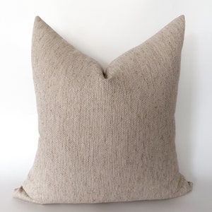 Basketweave Flax | Neutral Christmas Pillow, Pillow Cover, Flax Pillow Cover, Designer Pillow Cover, Cream Pillow Cover, Hackner Home Pillow