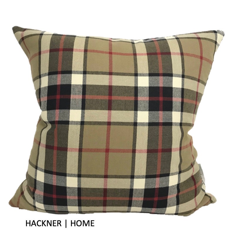 Brown Sugar Plaid & Berry Pillow Cover Plaid Pillow Cover Etsy