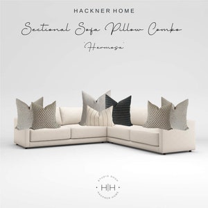 Sectional Pillow Combo 'Hermosa', Pillow Set for Sectional Sofa, Sofa Pillow Combo, Pillow Set Grouping, HACKNER HOME PILLOWS