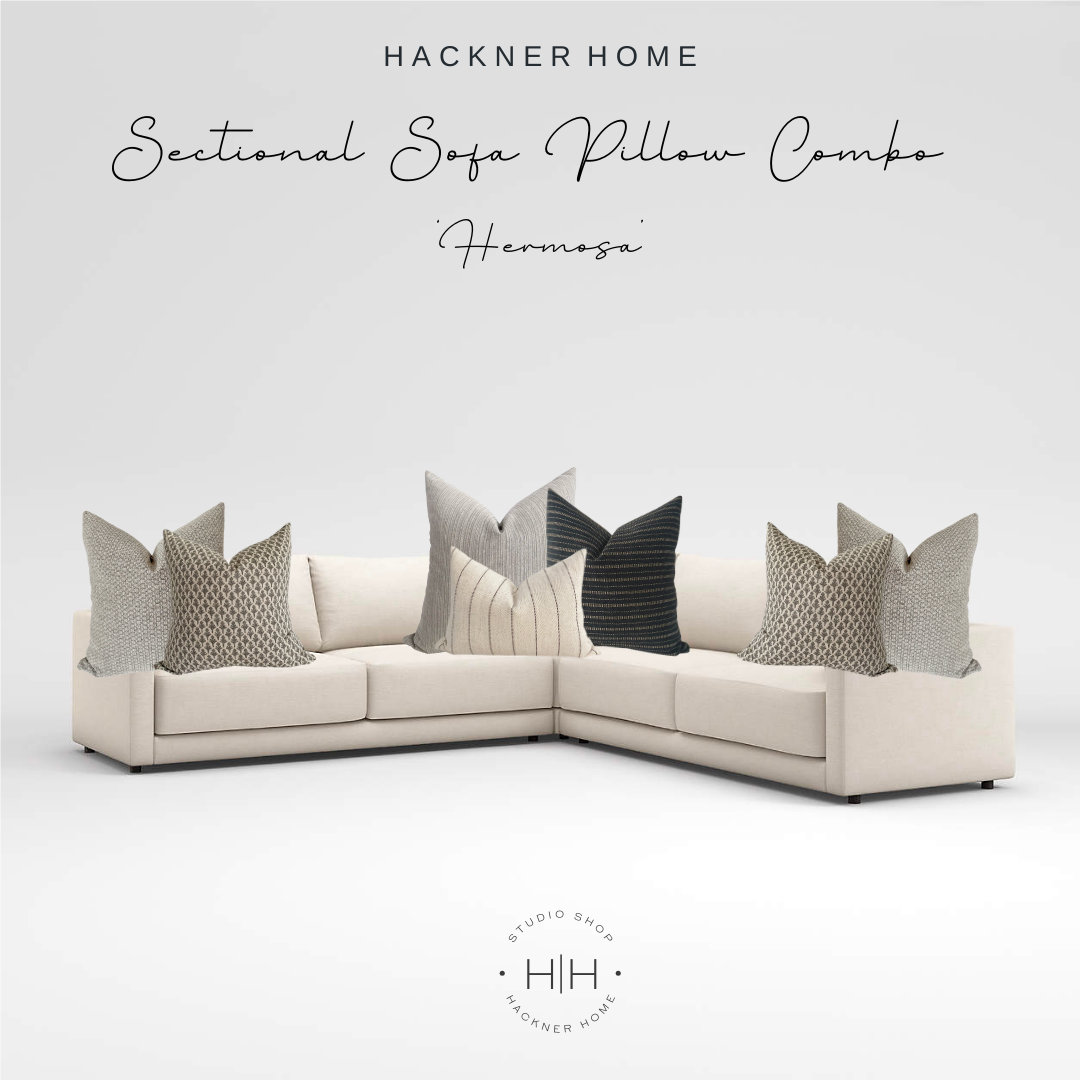 Sectional Pillow Combo 'Hermosa', Pillow Set for Sectional Sofa, Sofa Pillow Combo, Pillow Set Grouping, HACKNER HOME PILLOWS