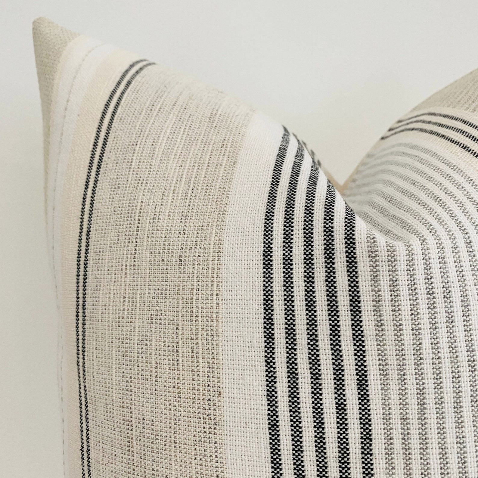 Vintage Grain Sack Striped Linen Pillow Cover Textured - Etsy