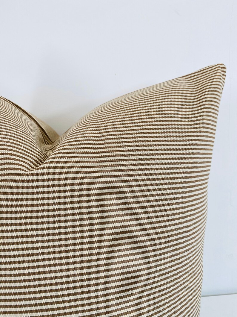 Brown Pin Stripe Pillow Cover Striped Pillow Cover Designer Etsy
