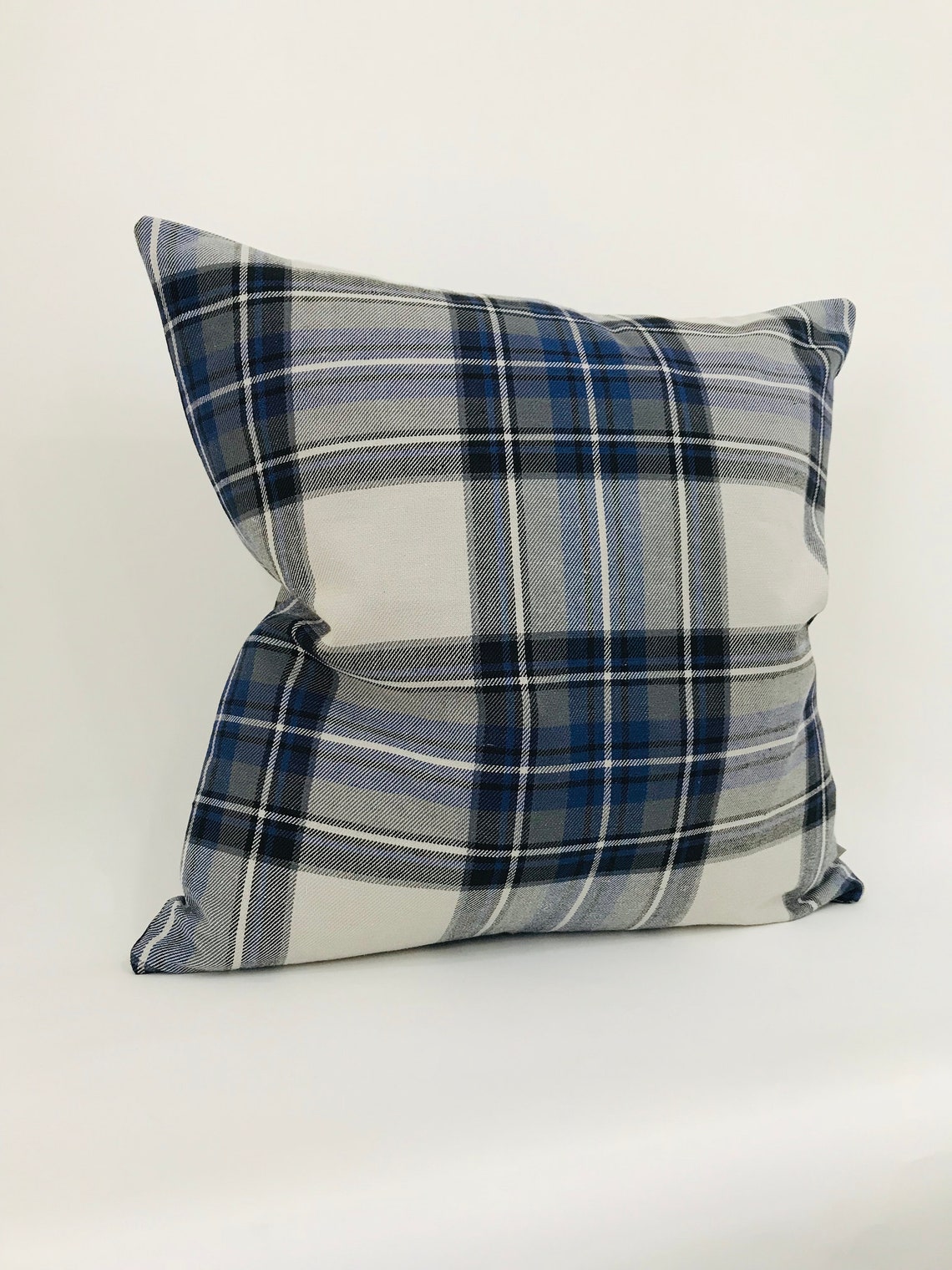 Blue & Gray Tartan Pillow Cover Plaid Pillow Cover Tartan Etsy