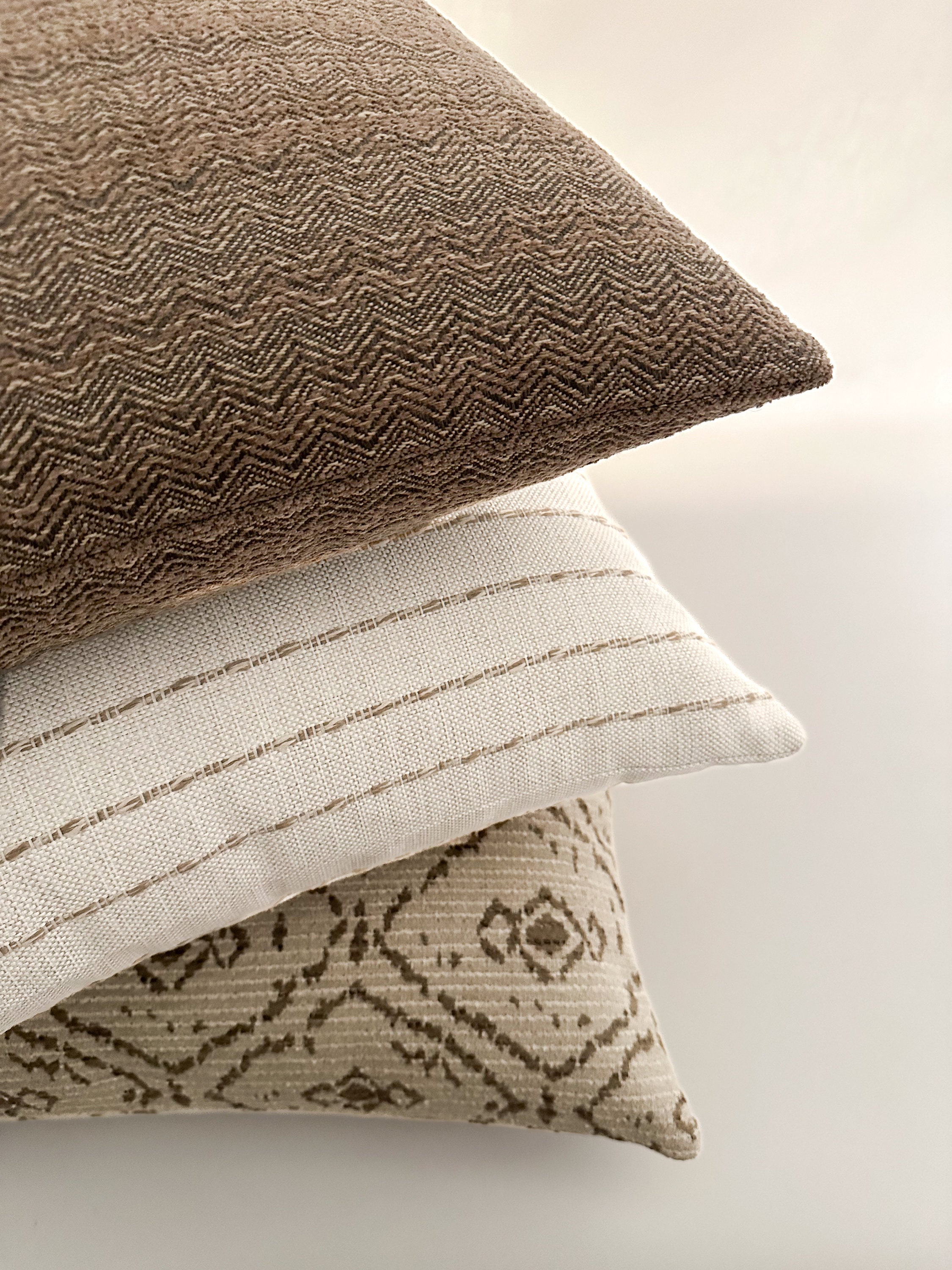 Jemila | Brown Pillow Cover, Brown Pillows, Textured Pillow Cover, Boho