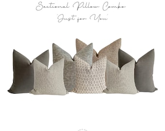 Sectional Pillow Combo &#39;Just for You&#39;, Sectional Pillows, Pillow Set for Sectional Sofa, Sofa Pillow Combo, Pillow Set Grouping,HACKNER HOME