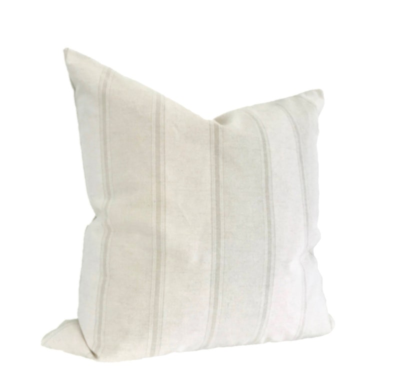 French Linen Stripe Pillow Cover Linen Stripe Pillow Cover Etsy