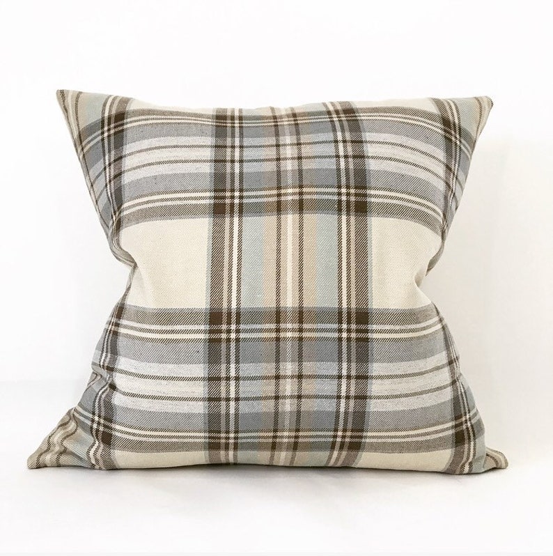 Teal Plaid Pillow Cover Plaid Pillow Cover Plaid Pillow Etsy