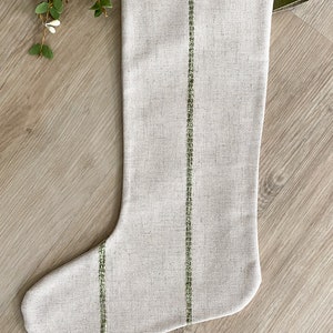 Linen Holiday Stocking | Linen Christmas Stocking, Christmas Stocking, Leather Hook Stocking, Farmhouse Stocking, HACKNER HOME Christmas