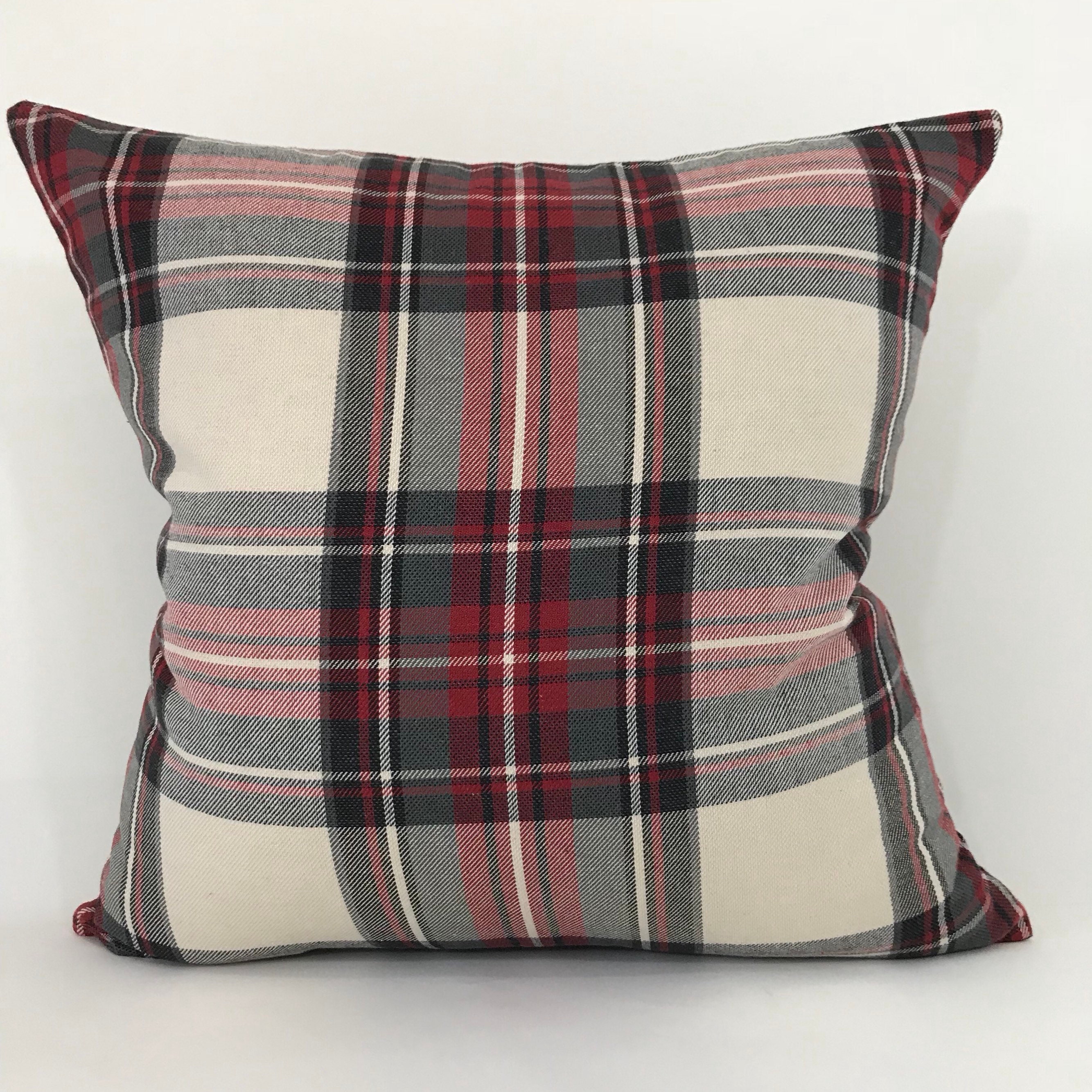 Plaid pillow cover Red plaid pillow cover Tartan Plaid Etsy