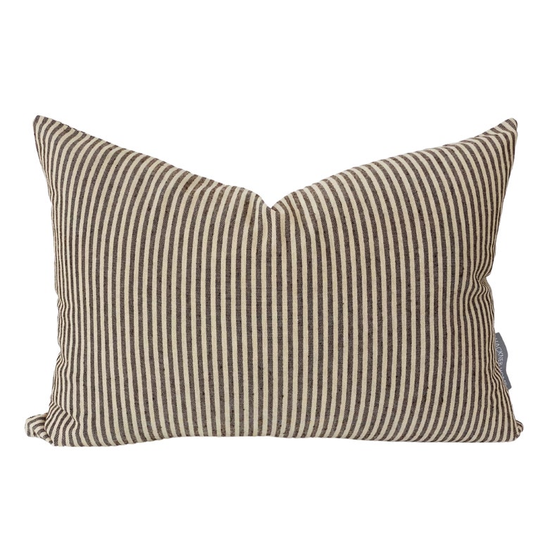 Striped Tweed Brown Stripe Pillow Cover Decorative Pillow Etsy