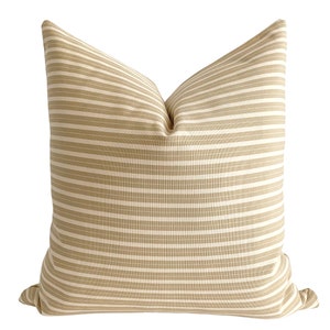 Golden Brown Striped Pillow Cover | Pillow Cover, Decorative Pillow Cover, Yellow Pillow, Farmhouse Pillow Cover, Pillow Cover, HACKNER HOME