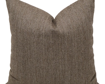 Brown Jumper Pillow Cover, Menswear Textured Cushion, Organic Modern Decor