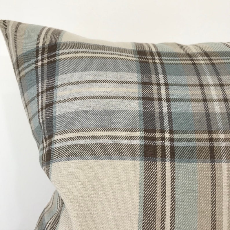 Teal Plaid Pillow Cover Plaid Pillow Cover Plaid Pillow Etsy