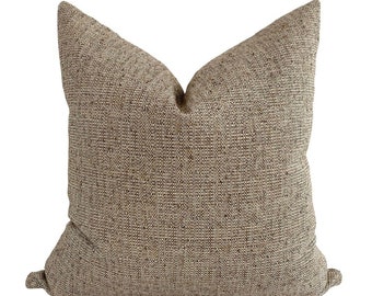 Rye Pillow Cover, Brown Pillow, Textured Brown Pillow, Farmhouse Pillow, Minimal Pillow, Neutral Pillow, HACKNER HOME