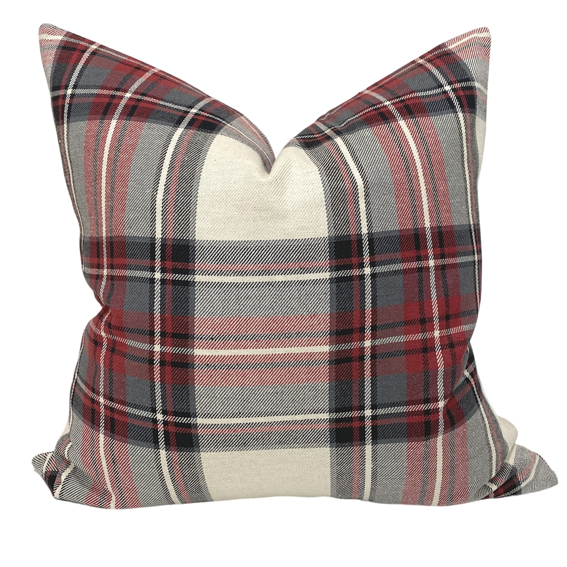 Plaid Pillow Cover Red Plaid Pillow Cover Windowpane Pillow Etsy