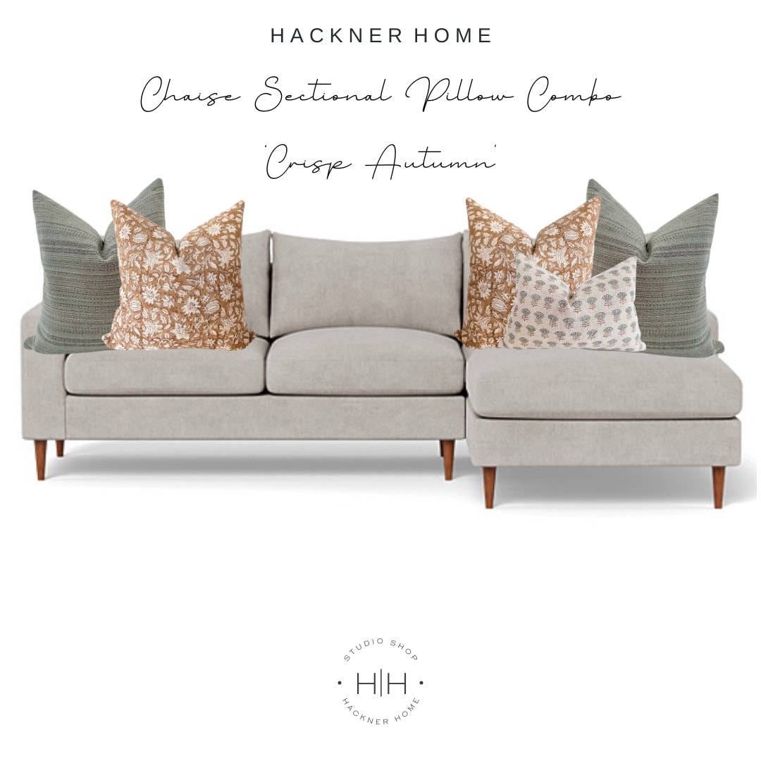 Sectional Chaise Sofa Pillow Combo Crisp Autumn, Sectional Pillows