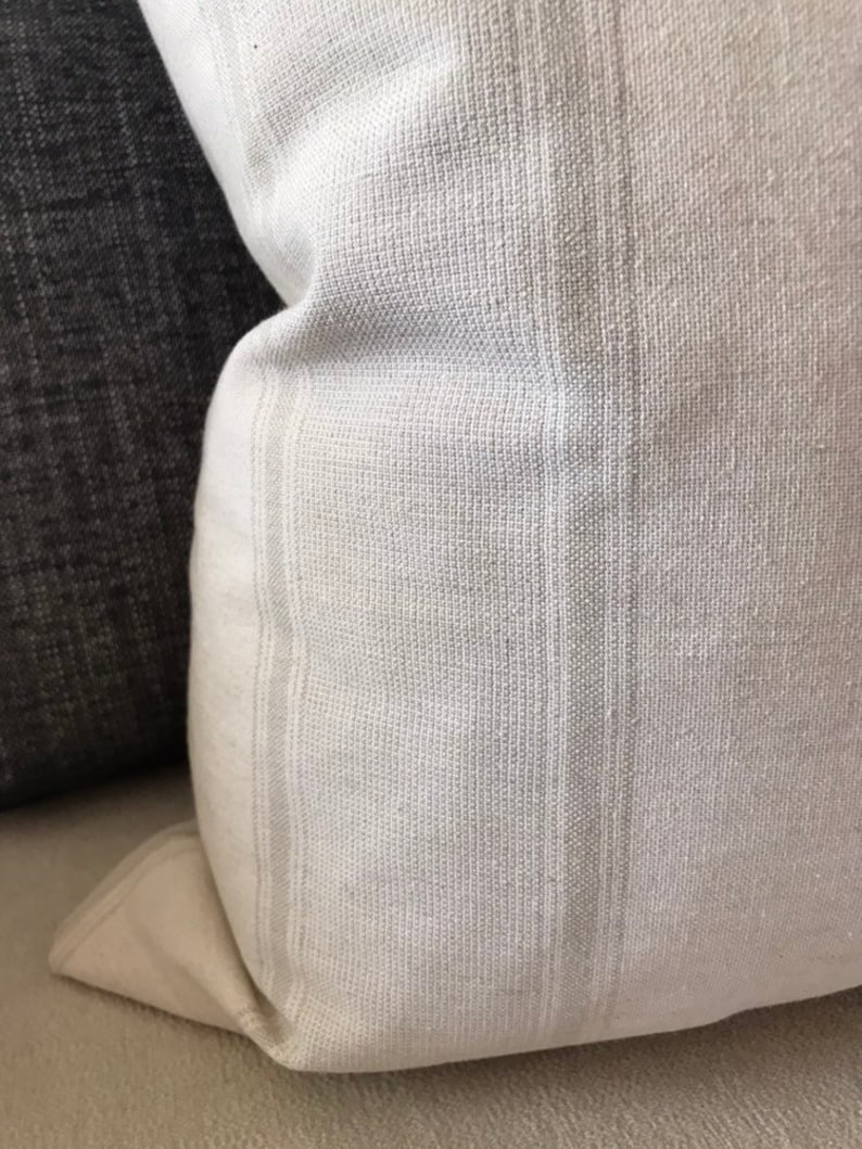 French Linen Stripe Pillow Cover Linen Stripe Pillow Cover Etsy