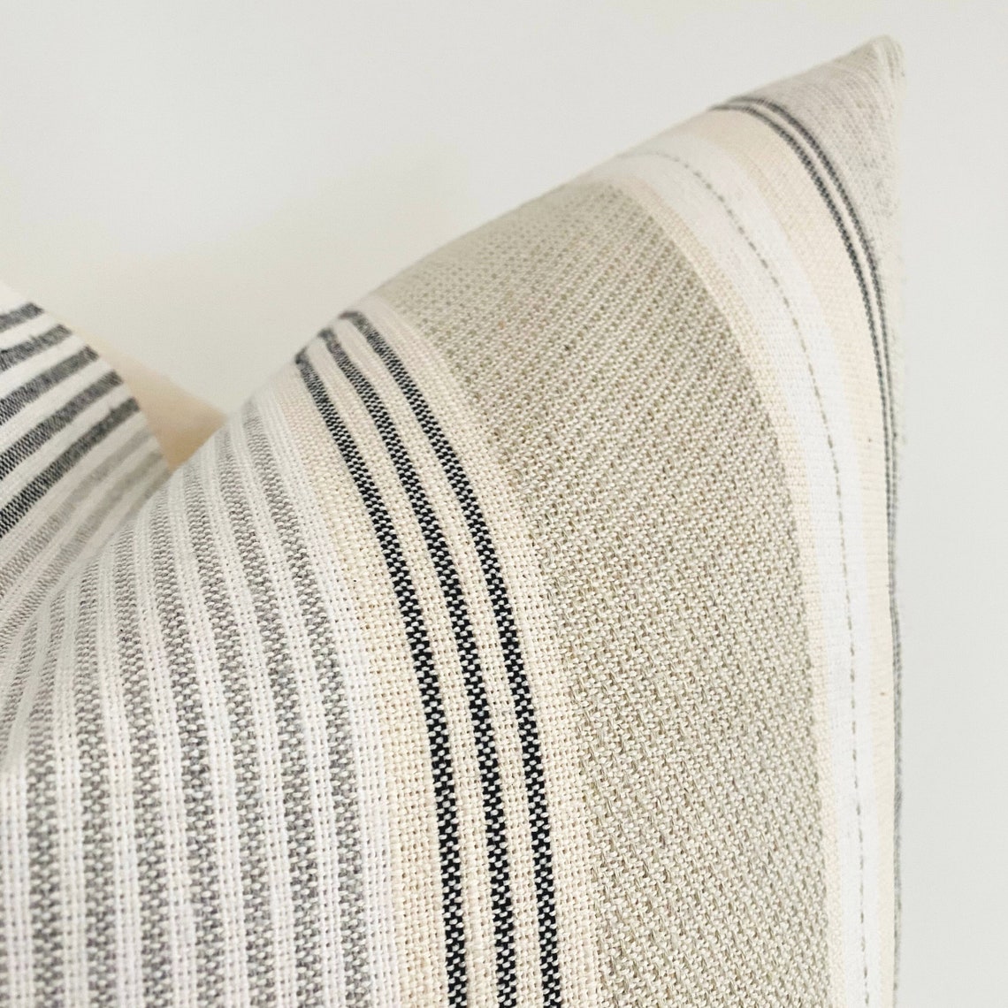 Vintage Grain Sack Striped Linen Pillow Cover Textured | Etsy