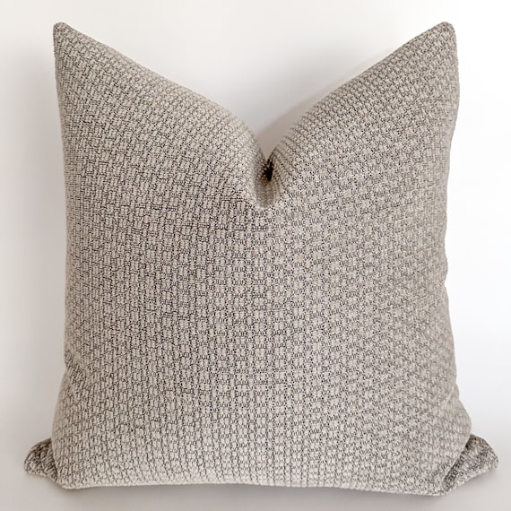 Deeply Woven Gray Pillow Cover Textured Pillow Cover Decorative Pillows Gray Pillows Neutral Pillow Cover Throw Pillows HACKNER HOME Etsy