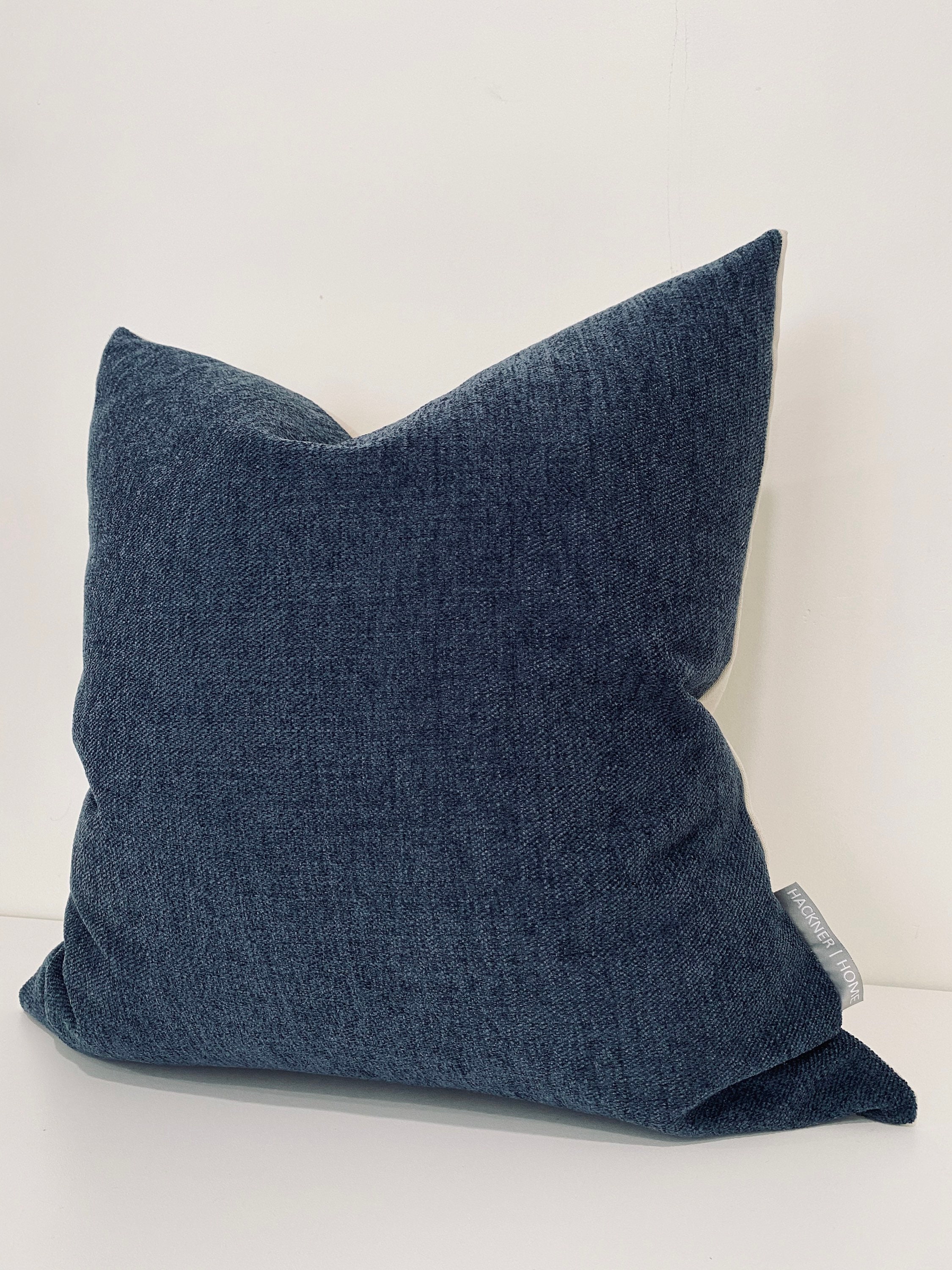 Blue Woven Pillow Cover Textured Blue Pillow Cover Blue Etsy
