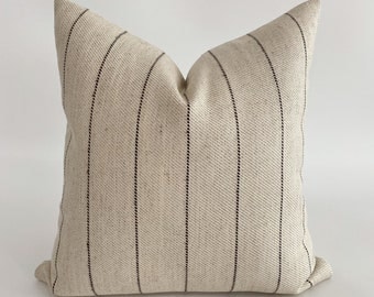 Antique Stripe | Brown Stipe Pillow Cover, Linen Pillows, Curated Pillows, Handmade Pillow Cover, Designer Pillow Cover, Hackner Home