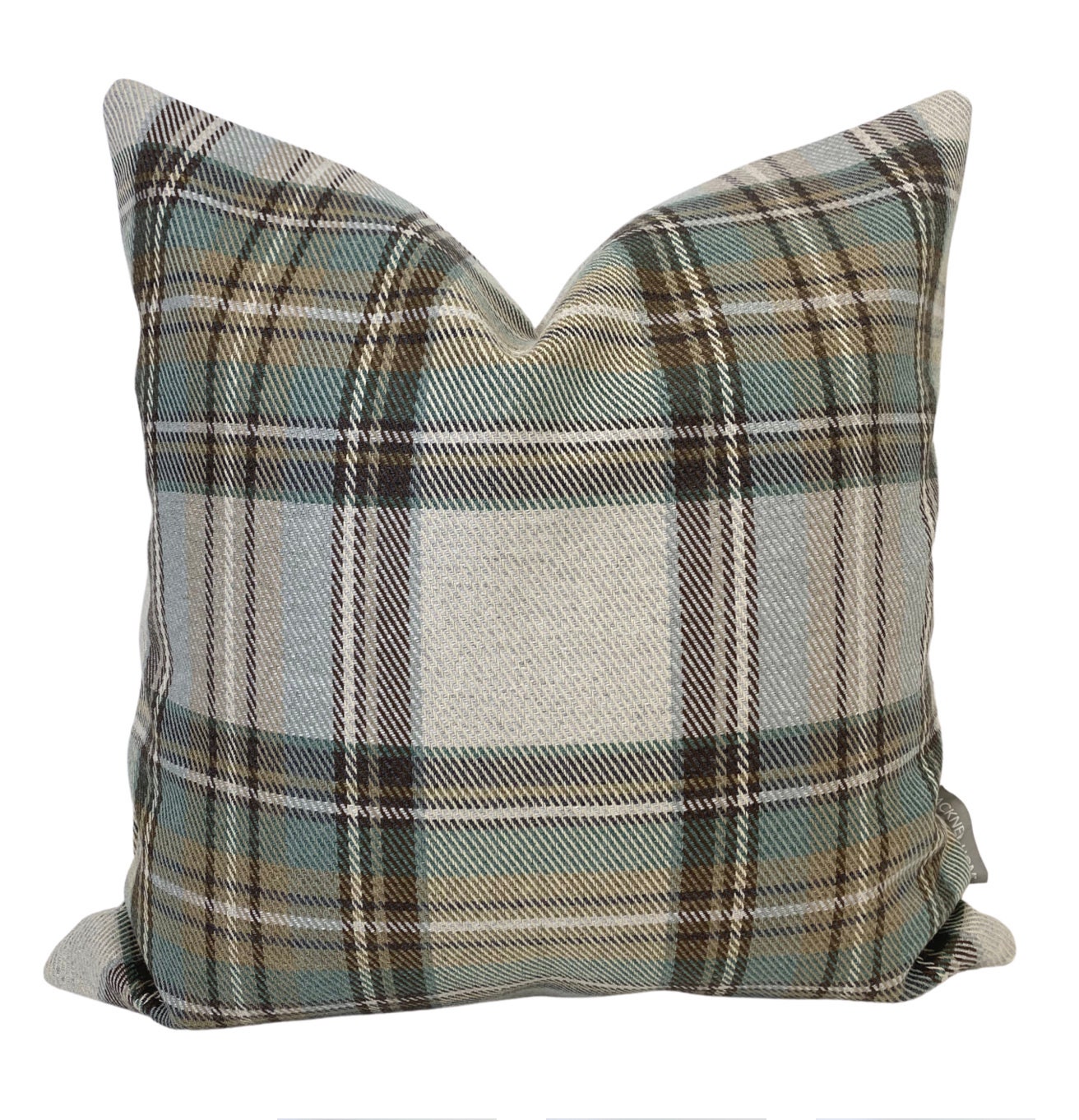Green Plaid 18x18 Hand Woven Filled Pillow - Foreside Home