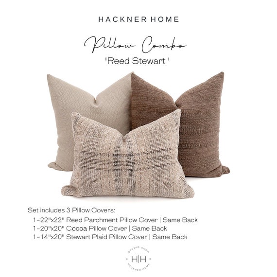 Reed Stewart Plaid Pillow Combo Pillow Set for Sofa Plaid Pillow Designer Pillow Combo Gray Brown Pillows HACKNER HOME Etsy UK