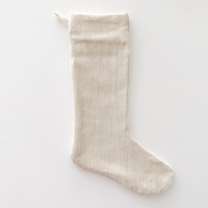 Holiday Stocking, White Vintage Stocking, Linen Christmas Stocking, Neutral Christmas Stocking, HACKNER HOME