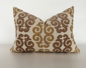 Mesa Pillow Cover, Pillow Cover, Gold Pillow Cover, Textured Pillow, Brown Pillow Cover, Designer Pillow Cover, HACKNER HOME