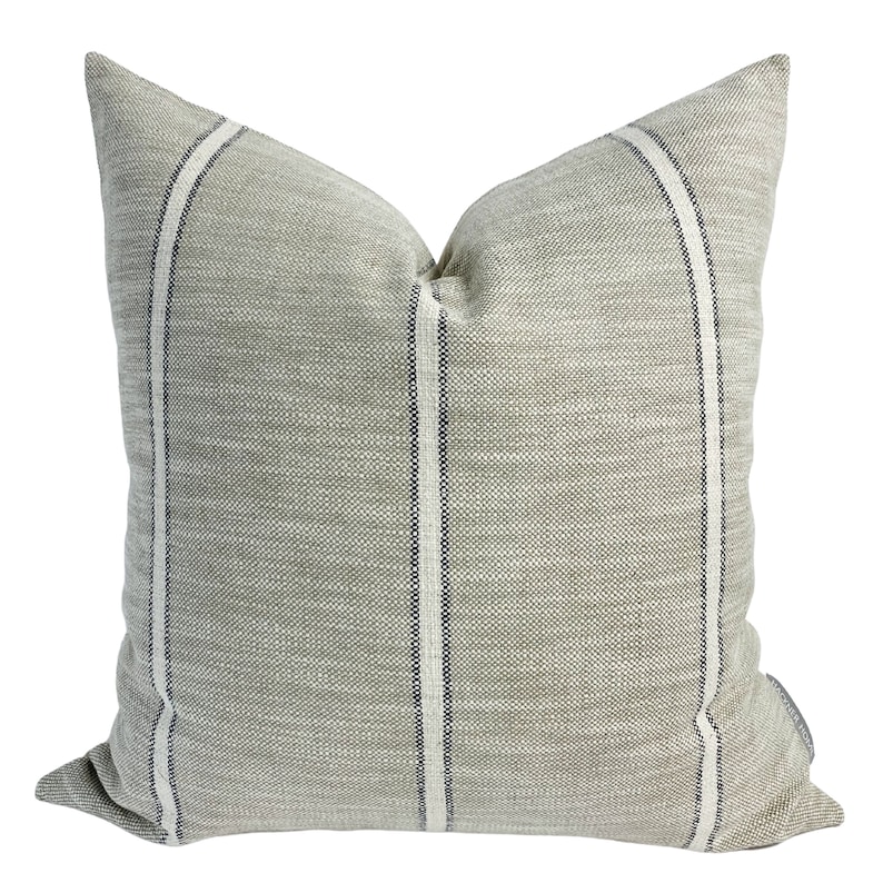 Weathered Stripe | Gray Pillow Cover, Neutral Striped Designer Cushion Cover, Vintage Pillows, Hackner Home