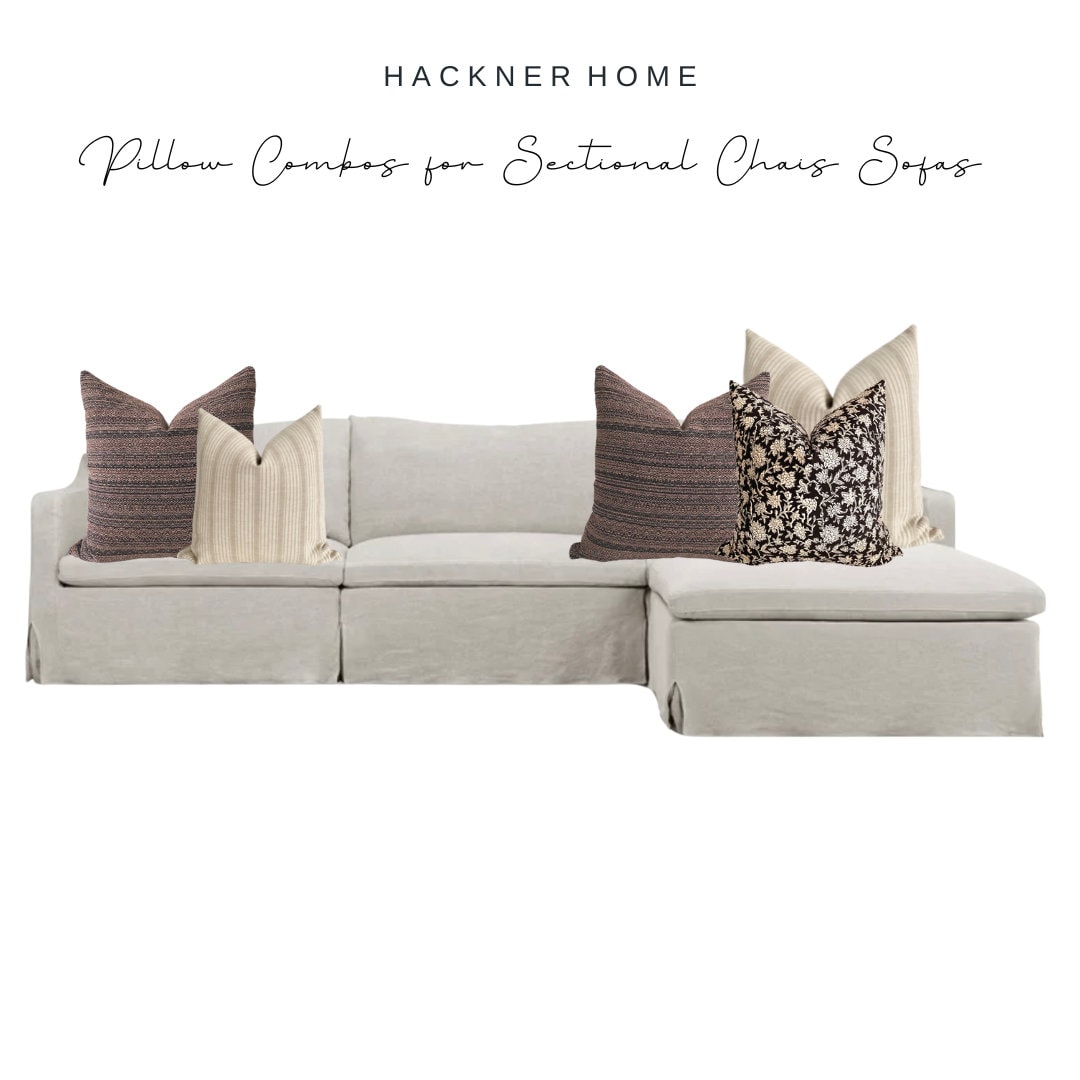 Sectional Chaise Sofa Pillow Combo | Patricia, Pillow Set for Sectional ...
