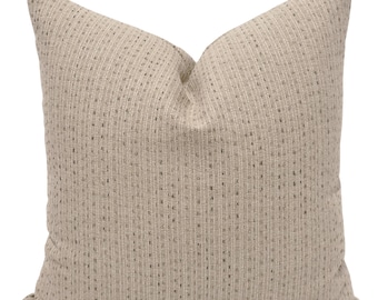 Oatmeal Flecked Pillow Cover, Neutral Textured Cushion Cover, Handmade Designer Pillows, HACKNER HOME