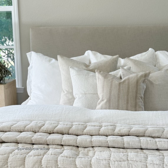 Bed Pillow Combo 'Paradise', Pillow Set, Decorative Designer Cushion Covers, HACKNER HOME