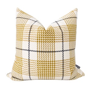 Atticus Pillow Cover | Yellow Plaid Pillow Cover, Kids' Decor, Plaid Pillow Cover, Yellow Home Decor, decorative pillow cover, Hackner Home